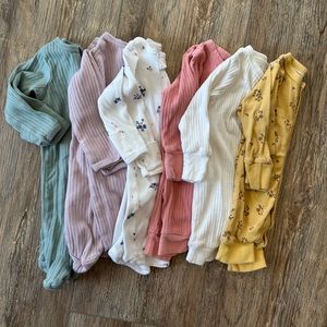 Newborn Ribbed Sleeper Footie Lot